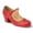Red Pu, variant on Women's Vintage-Inspired Chunky Heel Mary Jane Pumps with Adjustable Strap