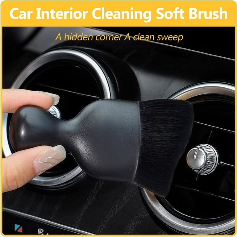 Car Interior Detailing Brush - Soft Microfiber Dust Brush For Vents, Dashboard & Leather