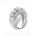 thumbnail image 2 of PalmBeach Jewelry Round Graduated Cubic Zirconia Anniversary Ring 3.41 TCW in Platinum-plated Sterling Silver, 2 of 6