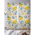 thumbnail image 4 of Summer Beach Sheer Curtains 84 Inch Long 2 Panels, Ocean Starfish Shell Coastal Conch Lemon Flowers Light Filtering Rod Pocket Curtains, Sheer Voile Drapes for Living Room Bedroom, 52"x84", 4 of 8
