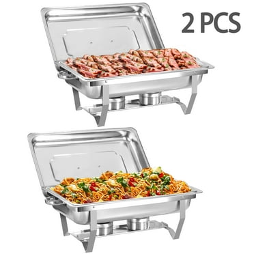 2 Pack 8QT Chafing Dish Buffet Set Stainless Steel rectangle Chafer for Catering