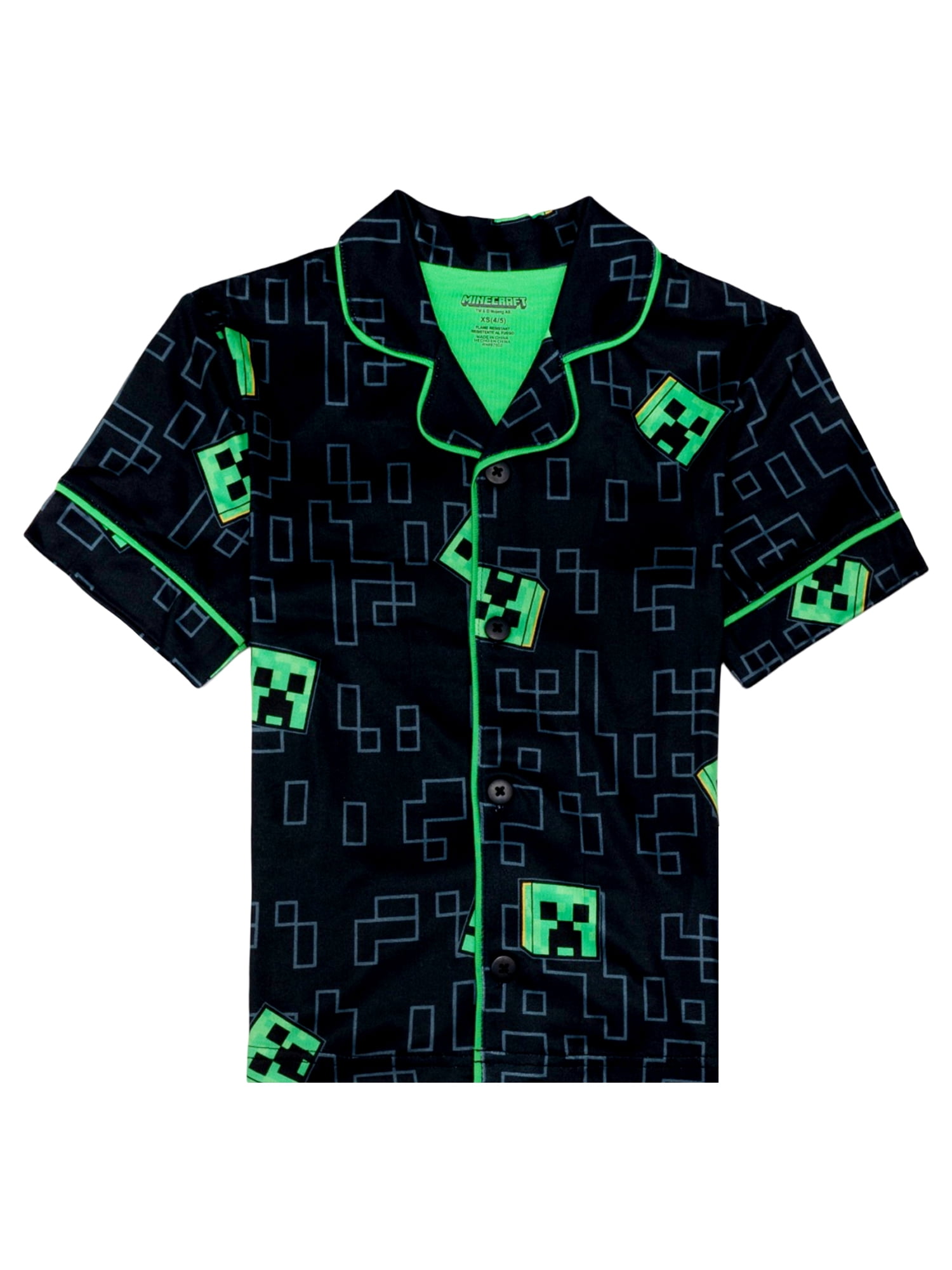 Minecraft Boys Short Sleeve Coat and Pant Pajama Set, 2-Piece, Sizes 4-12