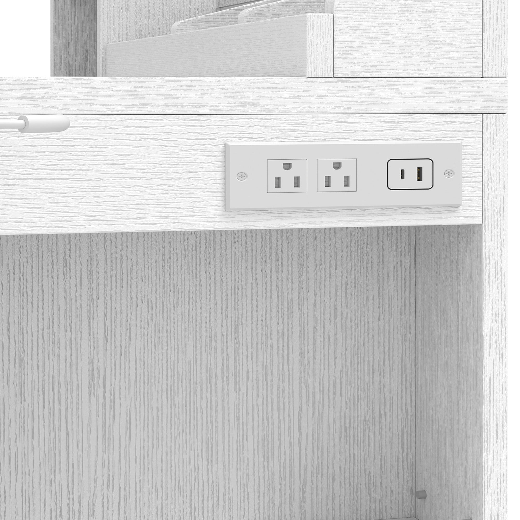 Uforic Makeup Vanity Desk with Mirror, 3 Lighting Modes, Charging Station, Storage Cabinet