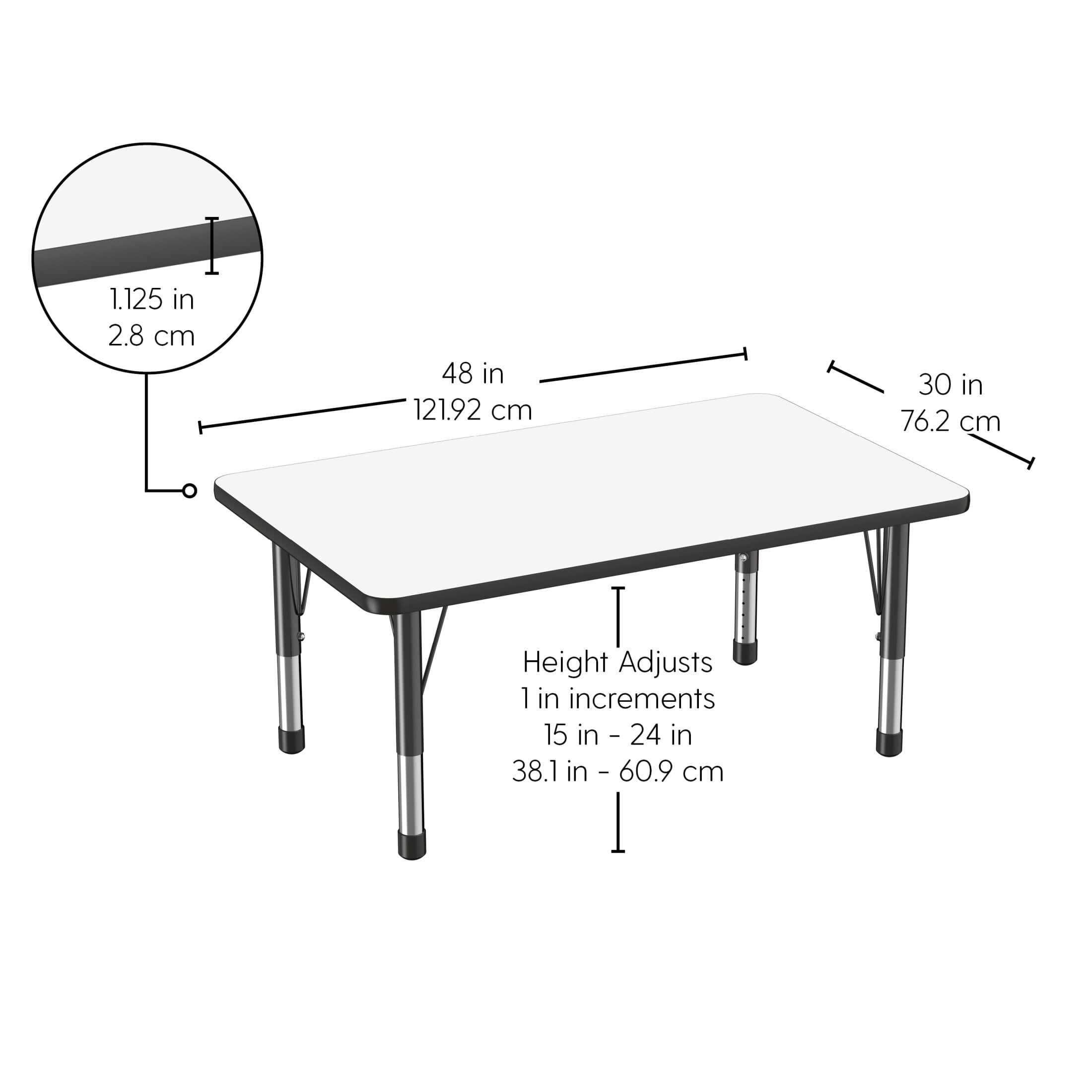 Factory Direct Partners Kids Dry-Erase Activity Table and Stack Chair Set, White Red