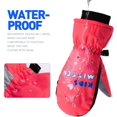 thumbnail image 2 of Guantes de esquí de invierno para niños, guantes de nieve térmicos impermeables y cálidos para correr, esquiar, ciclismo, deportes al aire libre para niños y niñas de 4 a 6 años (rojo) Rojo Verde, 2 of 5