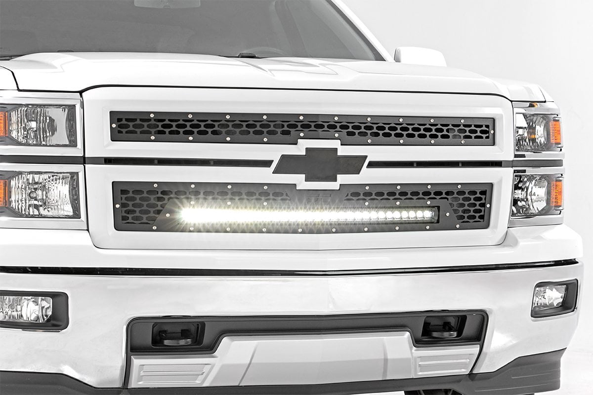 Rough Country Mesh LED Grille (fits) 20142015 Chevy Silverado 1500