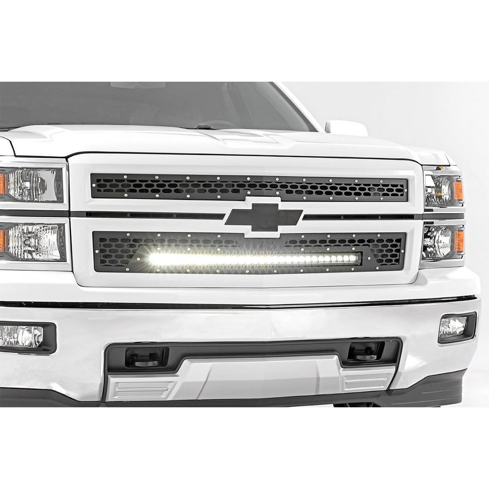 Rough Country Mesh LED Grille (fits) 20142015 Chevy Silverado 1500