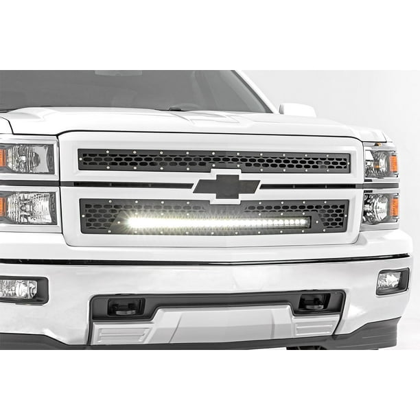 Rough Country Mesh LED Grille (fits) 20142015 Chevy Silverado 1500