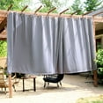 thumbnail image 6 of Sunnydaze Modern 2-Piece Gray Solid Blackout Indoor or Outdoor Curtain Set, 6 of 14