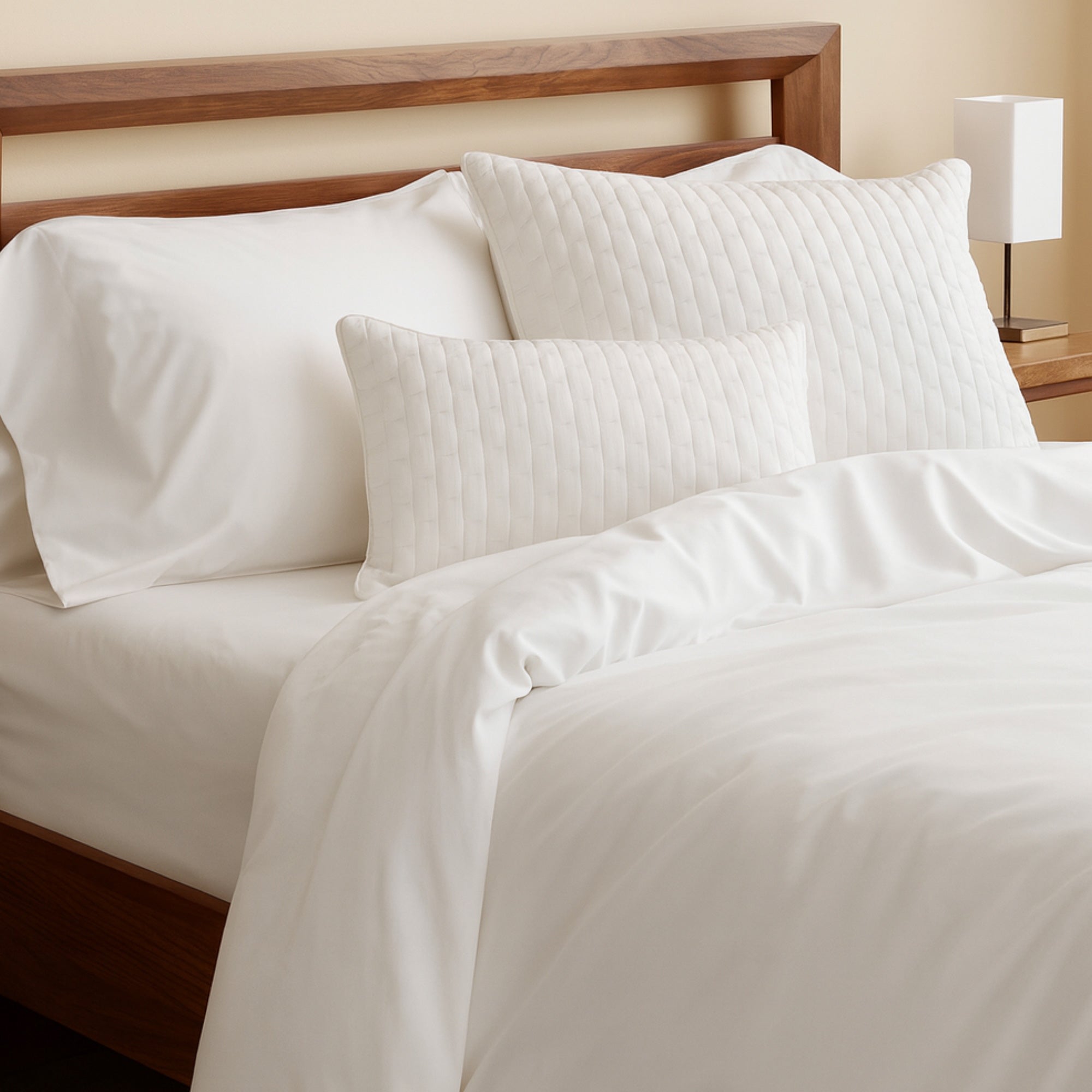 BedVoyage Twin Size Duvet Cover, Lightweight Soft and Breathable, Button Closure & Inside Corner Ties, 68x87, Viscose Derived from Bamboo & Cotton Blend, All Season Comforter Cover, Twin - Snow