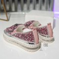thumbnail image 6 of AUDeals Women’s Platform Rhinestone Glitter Slip On Sneakers Cute Bowknot Flat Walking Loafers Canvas Dress Shoes (Pink, 9), 6 of 7