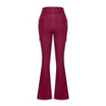 thumbnail image 6 of Aoochasliy Ladies Pants Christmas Clothes High Waist Flared Jeans Tight Trousers Fashion Color Blocking Jeans 2022, 6 of 6