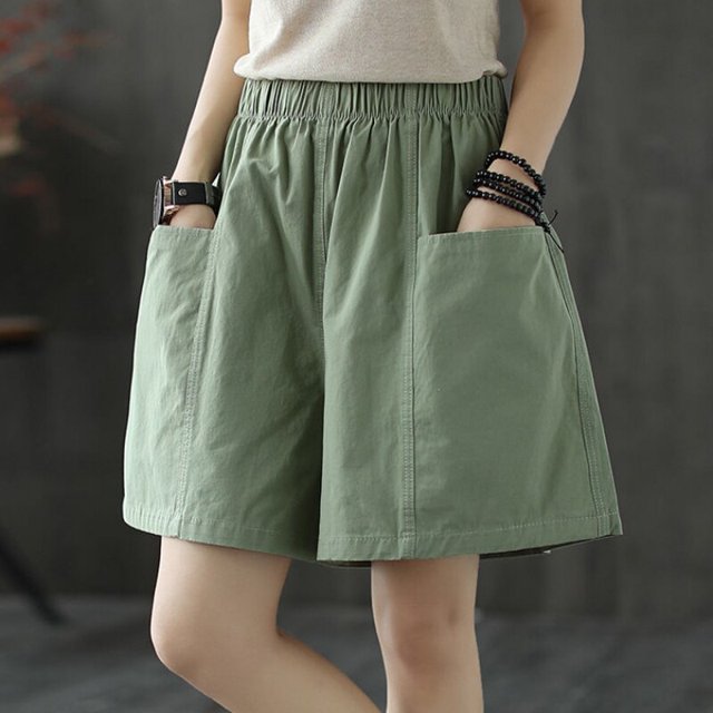 Newly Summer Cotton Shorts For Women High Waisted Shorts Streetwear Sweatshorts Casual Cargo Pants With Pockets Ropa De Mujer zhangmengya LED