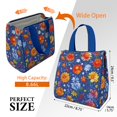 thumbnail image 3 of Pioneer Flower Floral Print Pattern Insulated Lunch Bag for Women & Adults,Large Portable Soft Cooler Lunch Bag,Thermal Food Storage Tote with Pearl Cotton,8.66L,8.75x5.75x9.5 Inch, 3 of 6