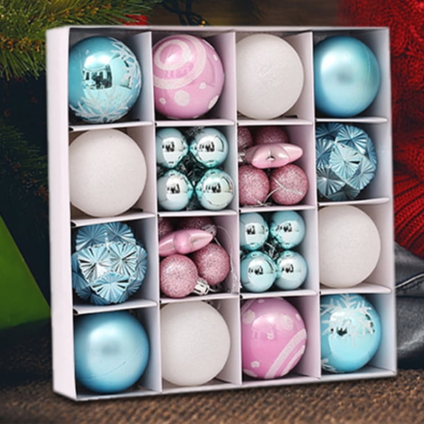 Bola de ambiente navideño respetuosa con el medio ambiente para regalo de año nuevo (azul blanco)