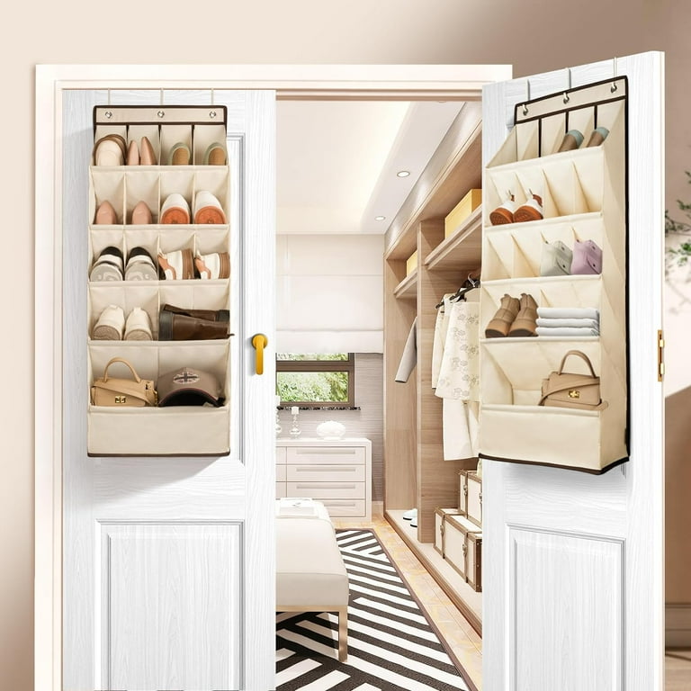 Over the Door Shoe Organizers Hanging Shoe Organizer with Large Deep Pocket Shoe Rack organizer over the door Wall Shoe Organizer Hold up to 18 Pairs Shoes 1 Pack Beige Walmart