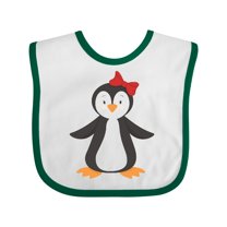 Inktastic Cute Penguin, Little Penguin, Penguin with Bow Boys or Girls Baby Bib