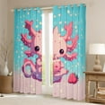 thumbnail image 2 of Erosebridal Axolotl Curtains Pack of 2 (38x45) for Teens, Stars Curtains for Living Room, Mystic Starry Sky 30%-50% Black Out Curtains, Bedroom Curtains Room Decoration, 2 of 6