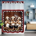 thumbnail image 6 of No Hook Shower Curtain with Snap in Liner, Fun Chef Food Kitchen Cooking Waterproof Bath Curtain Double Layers with See Through Top Window, Black White Checked Hotel Shower Curtains 48x72in, 6 of 9