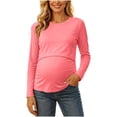 thumbnail image 3 of RongHuan Maternity Shirts Long Sleeve Crew Neck Pregnancy Tops for Women Casual Pregnancy Tee Shirt Soft Daily Wear, 3 of 9