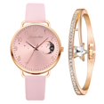 thumbnail image 1 of Montre Bracelet Femme Quartz avec Cadran Motif Lune et Calendrier, 1 of 2