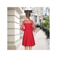 thumbnail image 5 of Sunny Fashion Girls Dress Red Knit Sheer Bodice Polka Dot Flared Elegant Party Wedding Recital 8 Years, 5 of 6