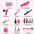 thumbnail image 4 of sixwipe Girls Beauty Salon Set, 17 Pcs Kids Beauty Salon Toy Kit, Pretend Play Hair Styling Set with Blow Dryer, Barber Apron, Scissors and Stylist Accessories, Girls Hair Salon Playset for 3-9, 4 of 8