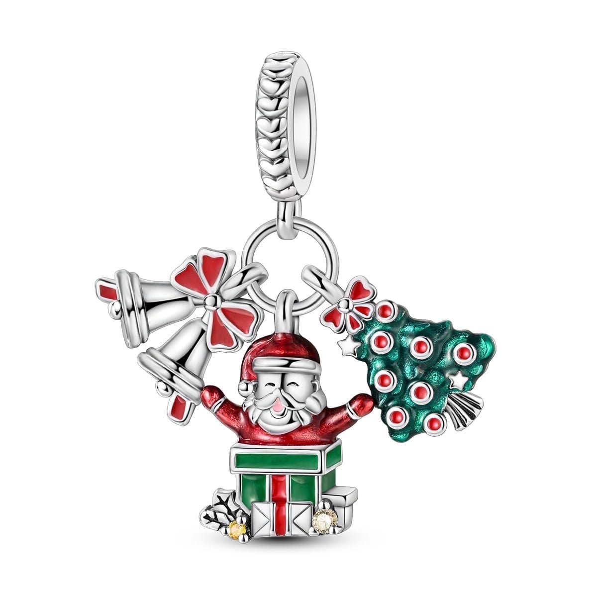 MULA Euopean Original 925 Sterling Silver DIY Charms Pendant Christmas Santa Claus Love Christmas Hat Snowflake AAA CZ For Women Bracelet Necklace Birthday Gift Jewelry