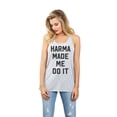thumbnail image 2 of Thread Tank Karma Made Me Do It Women's Sleeveless Flowy Racerback Tank Top Sport Grey 2X-Large, 2 of 5