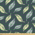 thumbnail image 2 of Ambesonne Autumn Fabric by the Yard Upholstery, Grunge Nature Art Leaves, 10 Yards, Dark Slate Blue and Cream, 2 of 5