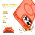 thumbnail image 4 of for iPhone 15 Plus Magnetic Case, Compatible with Mag-Safe, Shockproof Military-Grade Drop Protection, Yellowing Resistant, Magnetic Case with Detachable Side Key for iPhone 15 Plus, Orange, 4 of 14