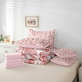 thumbnail image 6 of Manfei Teens Red Flowers Bedding Comforter Set 7pcs,Spring Garden Queen Bedding Sets Super Cozy,Tree Leaves Queen Sheet Sets,Breathable Home Decor,Reversible, 6 of 8
