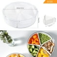 thumbnail image 3 of 1PCS Veggie Tray with Lid,Removable Divided Platter Food Storage Containers, Square Divided Fruit Tray with 4 Compartments for Party,Snacks, Vegetables, Fruits, Refrigerator Storage, 3 of 8