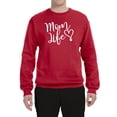 thumbnail image 2 of Mom Life Best Mom Mother's Day Gift Blessed Family Kids | Mens Mother's Day Crewneck Graphic Sweatshirt, Red, X-Large, 2 of 4