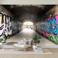 thumbnail image 7 of Graffiti Wallpaper Graffiti Tunnel Colorful Street Art Peel and Stick Wall Murals 100"H x 144"W Removable PVC Wall Paper Self-Adhesive Wall Paintings Art Decor for Bedroom Living Room, 7 of 7