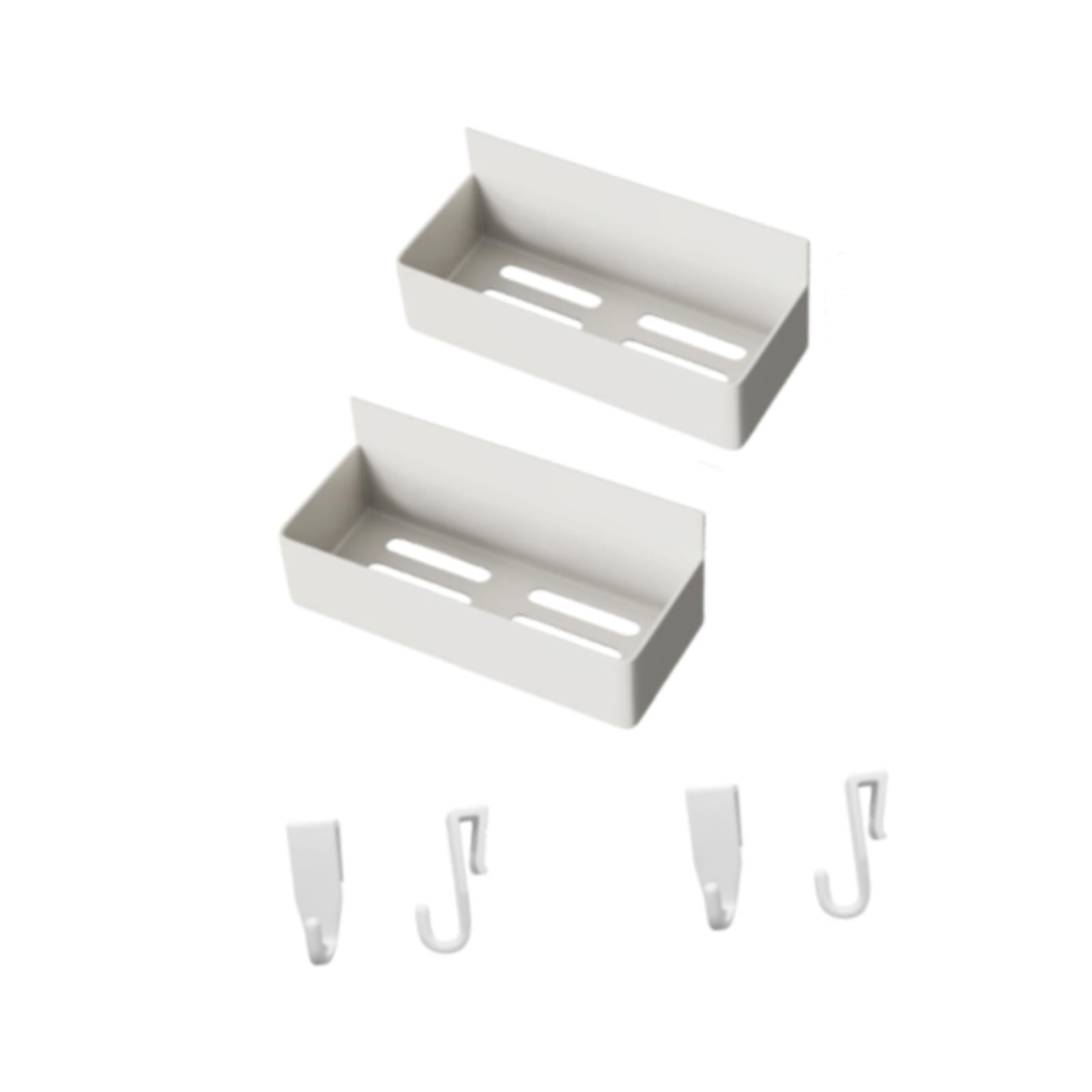 Nishiyuenyi 2 Pieces Magnetic Refrigerator Spice Rack Fridge Side Storage Shelf for Home White