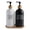 SL-Black&White, variant on Glass Lotion and  Soap Dispenser Set, Bathroom Soap Dispenser Set with Tray, Suitable for Bathroom Accessories, Housewarming Gift, Countertop Decor, Modern Bathroom Decor (White, 16oz)