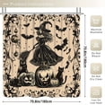 thumbnail image 6 of 4pcs Halloween witch crow black cat shower curtain decoration,housewarming gift, modern home decoration, waterproof shower curtain and toilet floor mat three piece set with 12 shower curtain hooks, 6 of 10