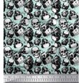 thumbnail image 1 of Soimoi Velvet Fabric Horror Skull Halloween Print Sewing Fabric Yard 58 Inch Wide, 1 of 1