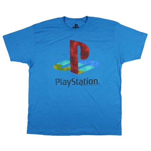 Sony PlayStation Men's Classic Logo Short Sleeve T-Shirt Artic Blue X-Large