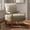 Beige, variant on Mid Century White Spindle Accent Chair Upholstered Armchair with Thick Cushion and Wood Frame