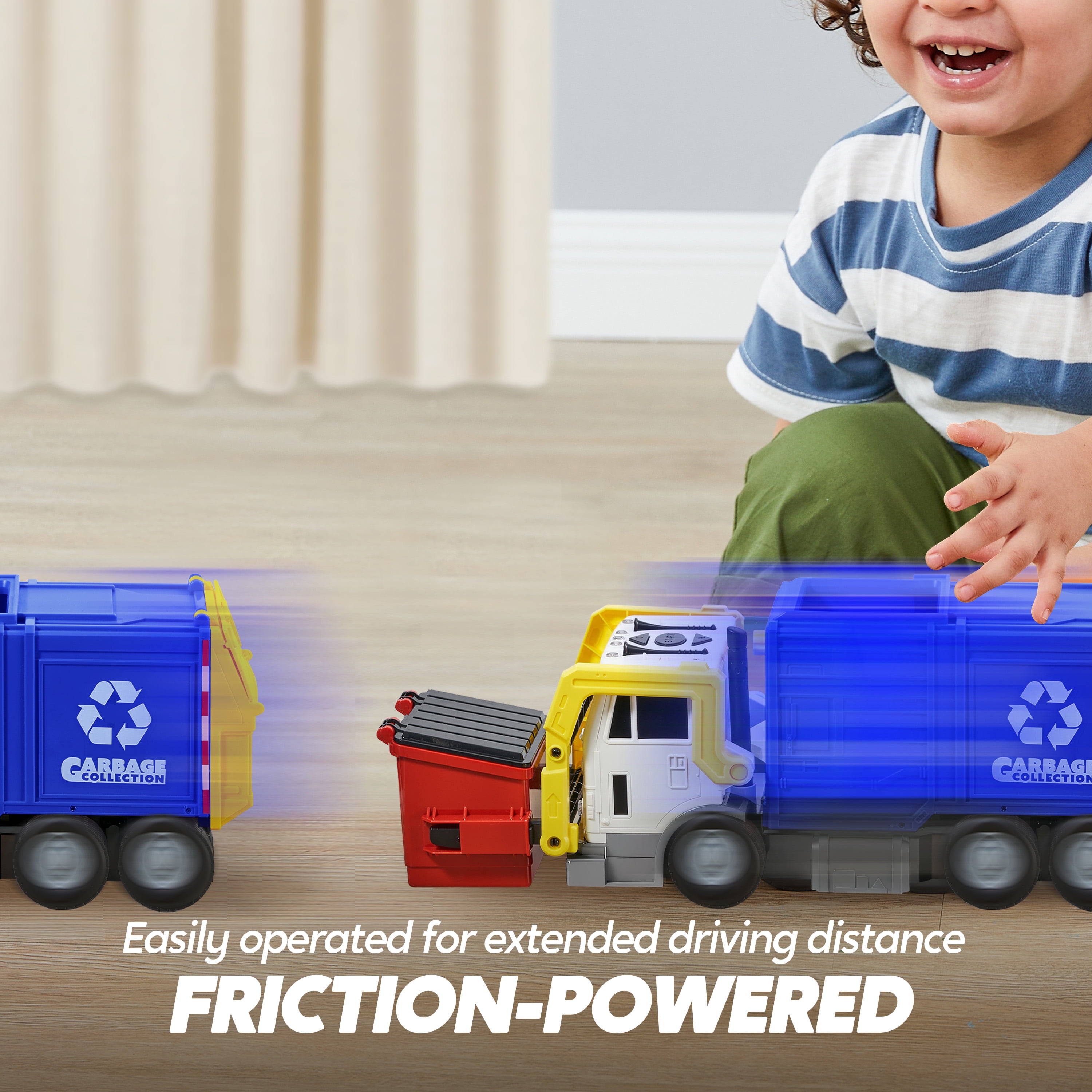 Joyfy 16" Lights and Sounds Large Garbage Truck Toys for Boys, Realistic Trash Truck Toy with Trash Can Lifter and Dumping Function, Toy Truck Christmas Girthday Gift for Boy Age 2 3 4 5 Years Old