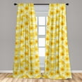 thumbnail image 4 of Ambesonne Plumeria Curtains, Exotic Summer Macro Flower, Pair of 28"x63", Mustard Earth Yellow, 4 of 4