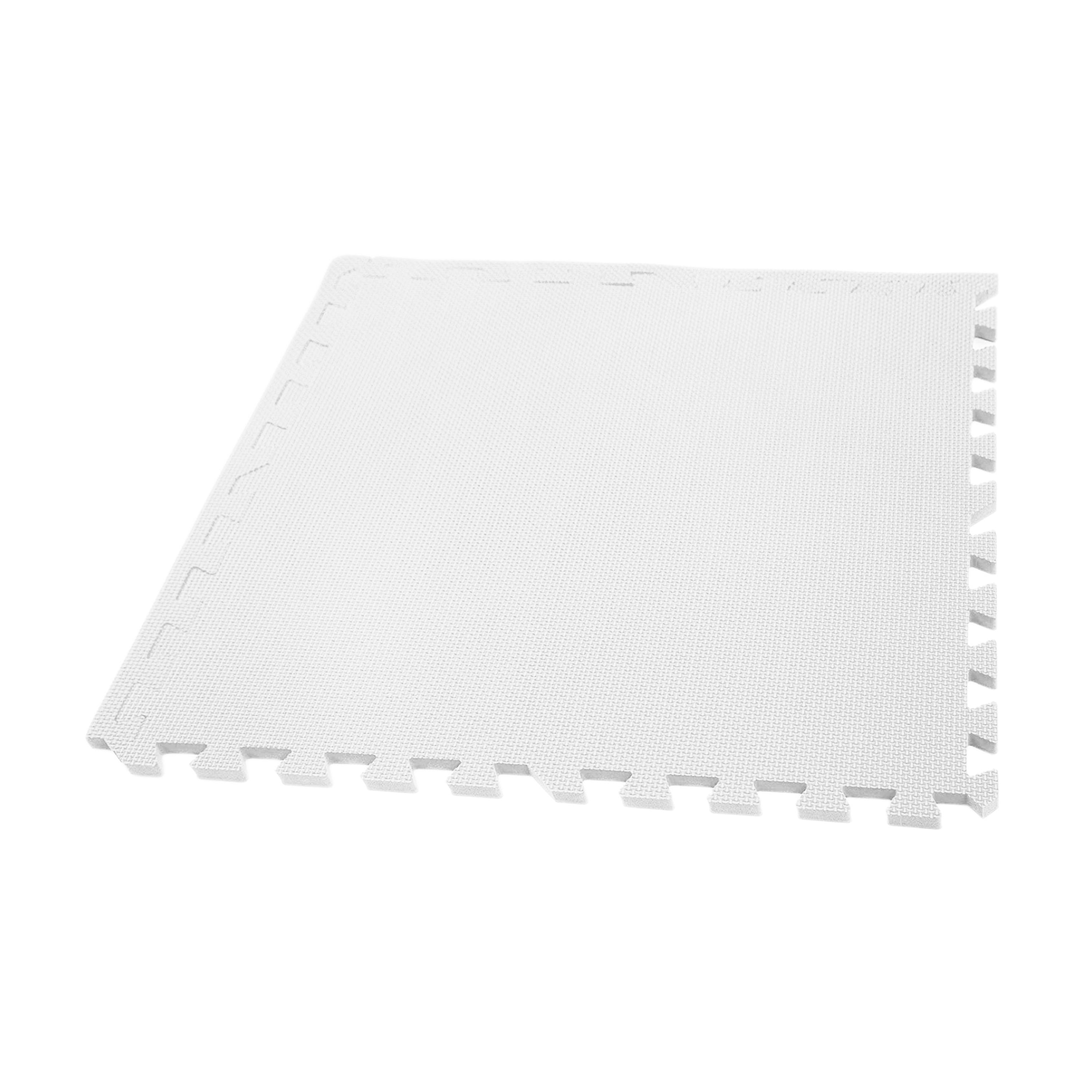 FlooringInc 24" x 24" White EVA Foam Interlocking Floor Mats 48 Sq Ft Coverage Area 12 Pack