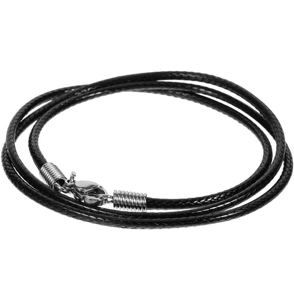 HAKIDZEL Necklace Cord Black Wax Rope 1Set 19.7in x 0.2in