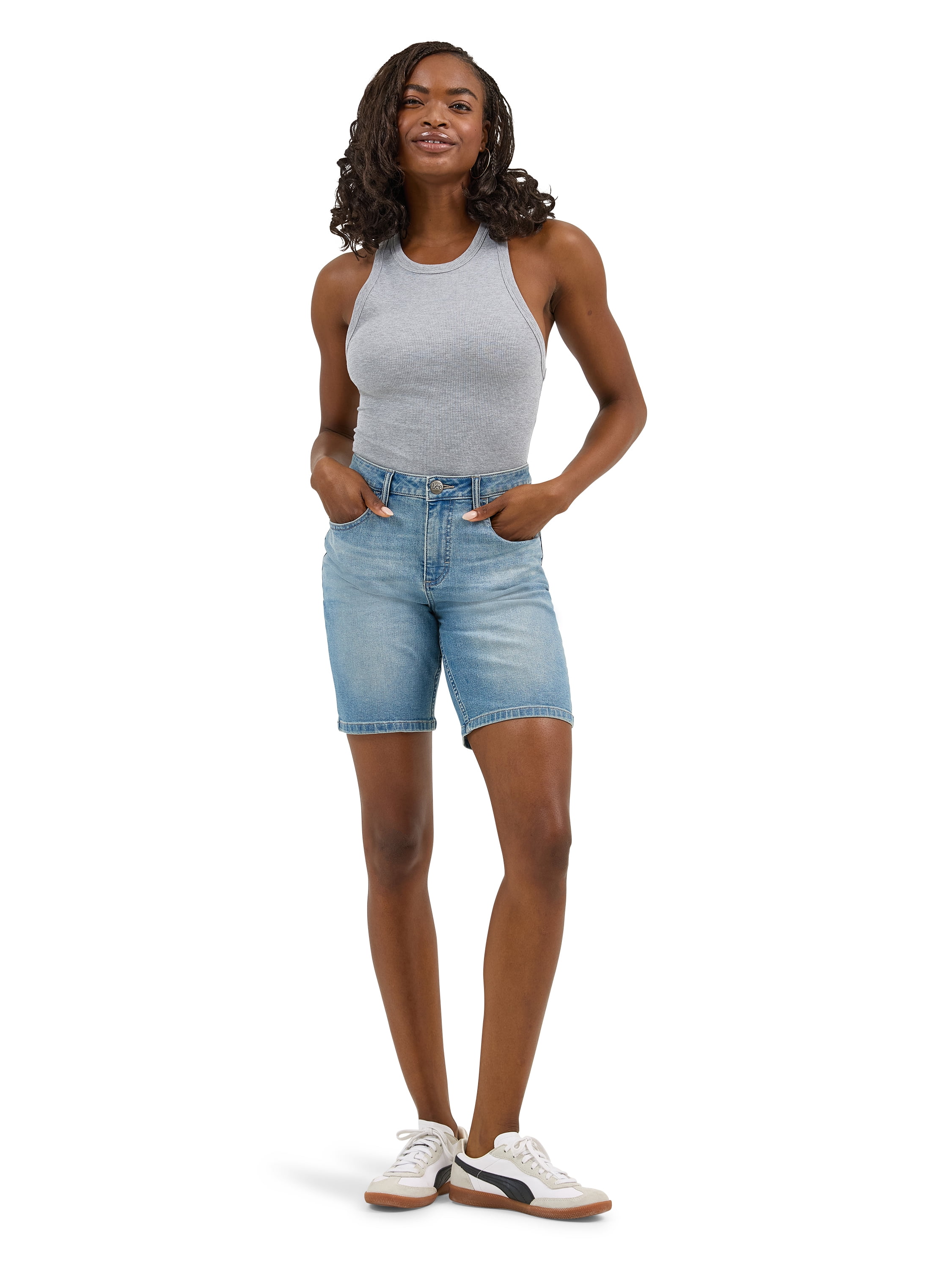 Lee Women's Mid Rise Cuffed Bermuda Shorts