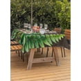 thumbnail image 3 of Outdoor Tablecloth with Umbrella Hole for Patio/Picnic/Party/Camping, Spring Leaves Waterproof Table Cloth Rectangle Table Cover Washable, Pastoral Garden Botanical Brown Wooden (60"x 102"), 3 of 8