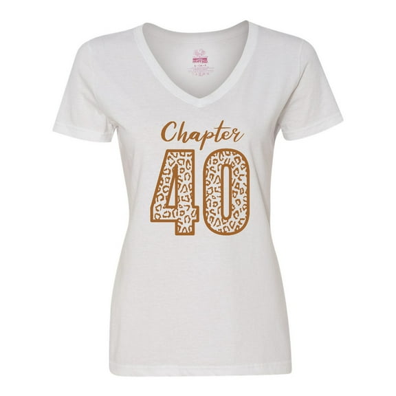 Inktastic Chapter 40 Fortieth Birthday Leopard Print Women's V-Neck T-Shirt