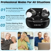 Digital Sound Amplifiers for Ears with Noise Cancelling, Rechargeable Mini Personal Sound Amplifiers TV Earbuds with Portable Charging Box, Suitable for Adults, Elderly, Pair (Black)