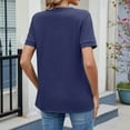 thumbnail image 4 of Short Sleeve Shirts for Women, Basic Pack of Summer Short Sleeve Casual T Shirt Tops, Blue S, 4 of 9